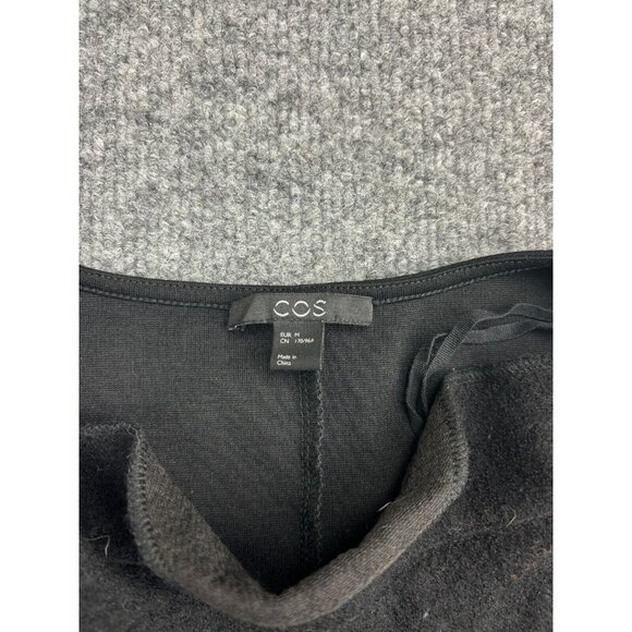 COS Wool Blend Dress Women's Medium Black Pockets Long Sleeve Shift  A-Line - Picture 2 of 8